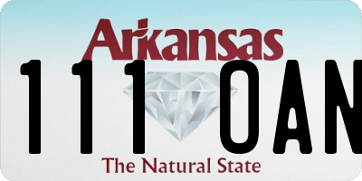 AR license plate 111OAN