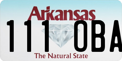 AR license plate 111OBA