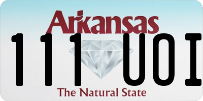 AR license plate 111UOI