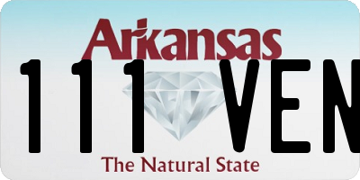 AR license plate 111VEN