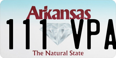 AR license plate 111VPA