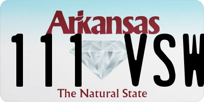 AR license plate 111VSW