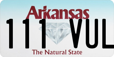 AR license plate 111VUL