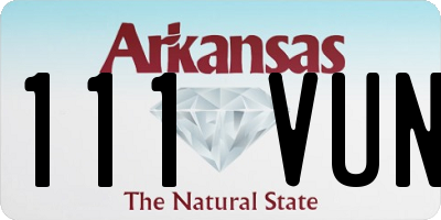 AR license plate 111VUN