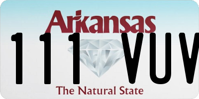 AR license plate 111VUV