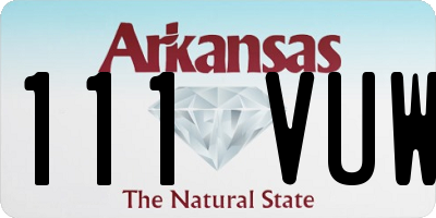 AR license plate 111VUW