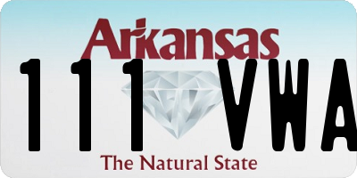 AR license plate 111VWA