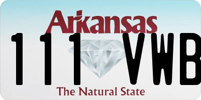 AR license plate 111VWB