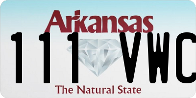 AR license plate 111VWC