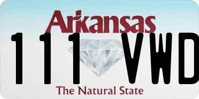 AR license plate 111VWD