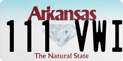 AR license plate 111VWI