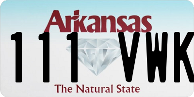 AR license plate 111VWK