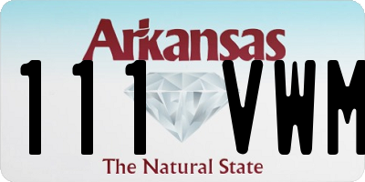 AR license plate 111VWM
