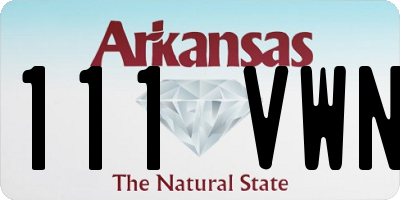AR license plate 111VWN