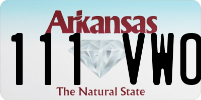 AR license plate 111VWO