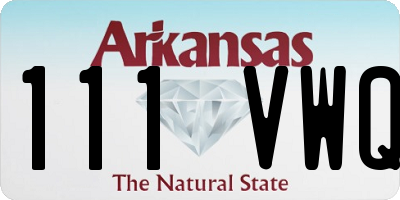 AR license plate 111VWQ