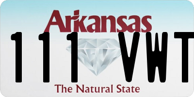 AR license plate 111VWT