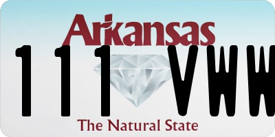 AR license plate 111VWW