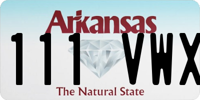 AR license plate 111VWX