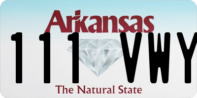 AR license plate 111VWY