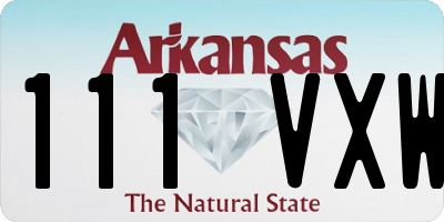 AR license plate 111VXW