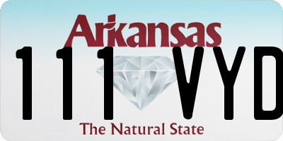AR license plate 111VYD