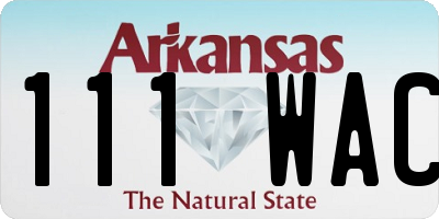 AR license plate 111WAC