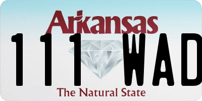 AR license plate 111WAD