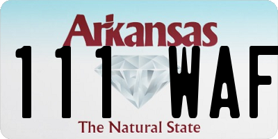 AR license plate 111WAF