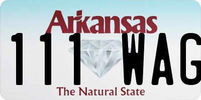 AR license plate 111WAG