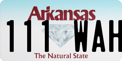 AR license plate 111WAH