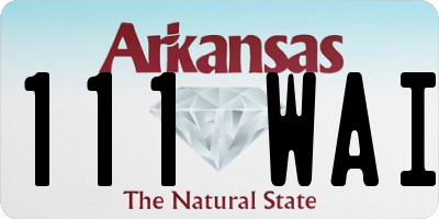 AR license plate 111WAI