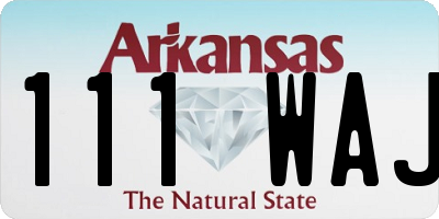 AR license plate 111WAJ