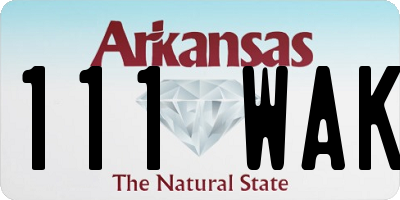 AR license plate 111WAK