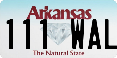 AR license plate 111WAL