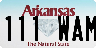 AR license plate 111WAM