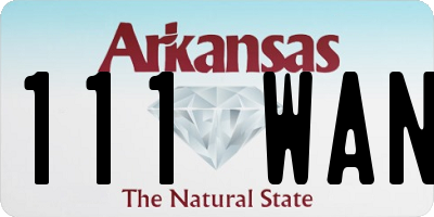 AR license plate 111WAN