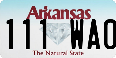 AR license plate 111WAO