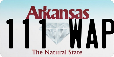 AR license plate 111WAP