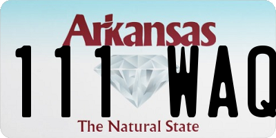 AR license plate 111WAQ