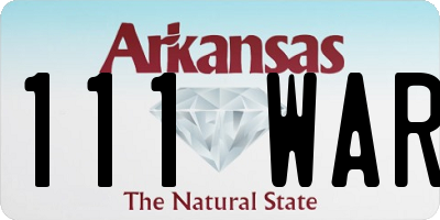 AR license plate 111WAR