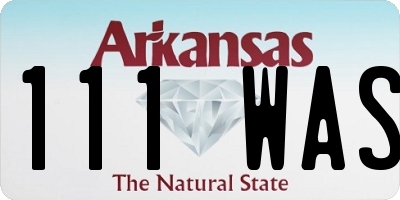 AR license plate 111WAS