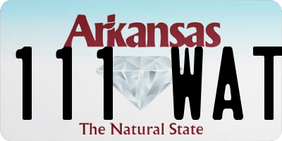 AR license plate 111WAT