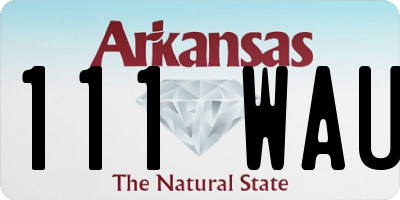 AR license plate 111WAU
