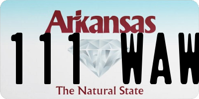 AR license plate 111WAW