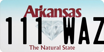 AR license plate 111WAZ