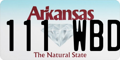 AR license plate 111WBD