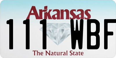AR license plate 111WBF