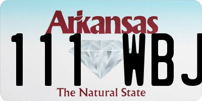 AR license plate 111WBJ