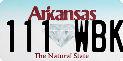 AR license plate 111WBK